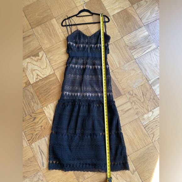 NWT Self Portrait Black Teardrop Guipure Lace Maxi Dress Sz 6 (Runs small!) - Picture 15 of 16